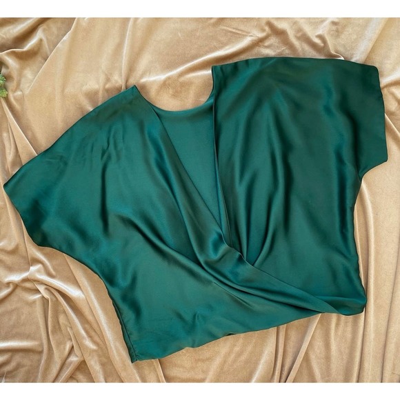 modasport Tops - 𝅺Gorgeous Vintage Modasport Emerald Green Criss Cross Blouse - NWT! 80's!